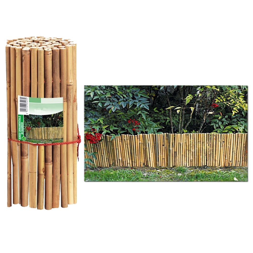 Multipack 3 pz bordo ornamentale giardino alto bamboo