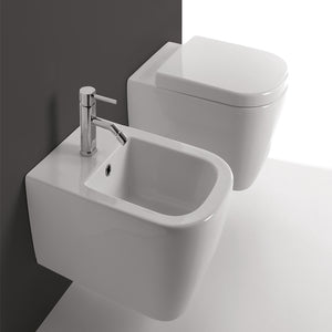 Sanitari in ceramica sospesi vaso wc + bidet + sedile made in italy con/senza staffe *** accessori con sedile standar...