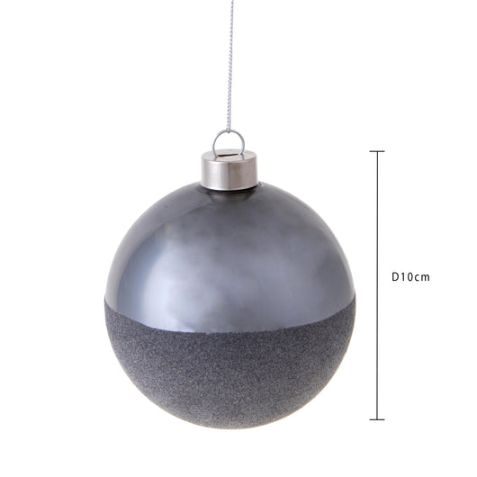 Set 4 Palline Decorative per Albero di Natale Velvet Ø10 cm Grigio