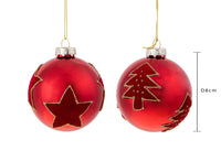 Set 6 Palline Decorative per Albero di Natale con disegno Ø8 cm