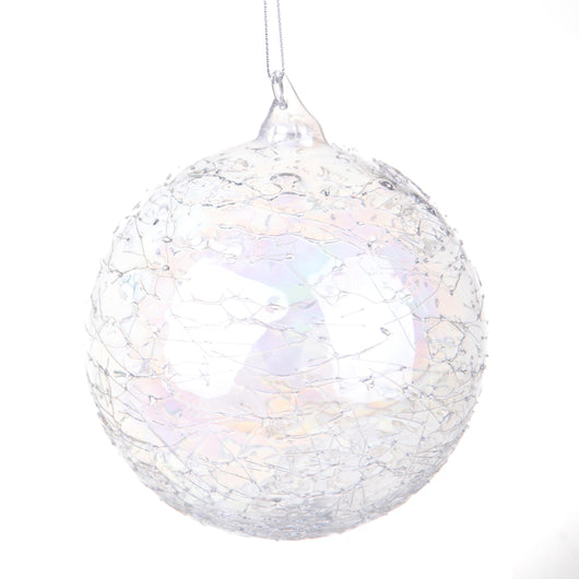 Set 8 Palline Decorative per Albero di Natale Iridescente Ø10 cm Clear