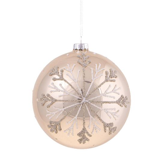 Set 4 Palline Decorative per Albero di Natale con Neve.Ø12 cm Shine