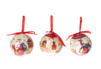 Set 12 Palline Decorative per Albero di Natale con babbo natale H7,5 cm Rosso