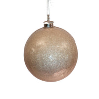 Set 12 Palline Decorative per Albero di Natale con Glitter Ø10 cm Champagne