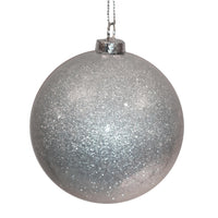 Set 16 Palline Decorative per Albero di Natale con Glitter Ø8 cm Silver