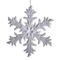 Set 12 Fiocco Neve con Glitter H12,6 cm Bianco