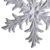 Set 12 Fiocco Neve con Glitter H12,6 cm Bianco