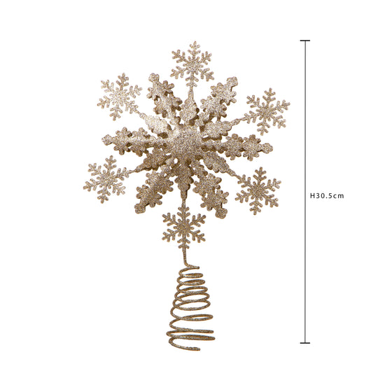 Set 2 Puntale Fiocco Neve 30,5 cm Oro