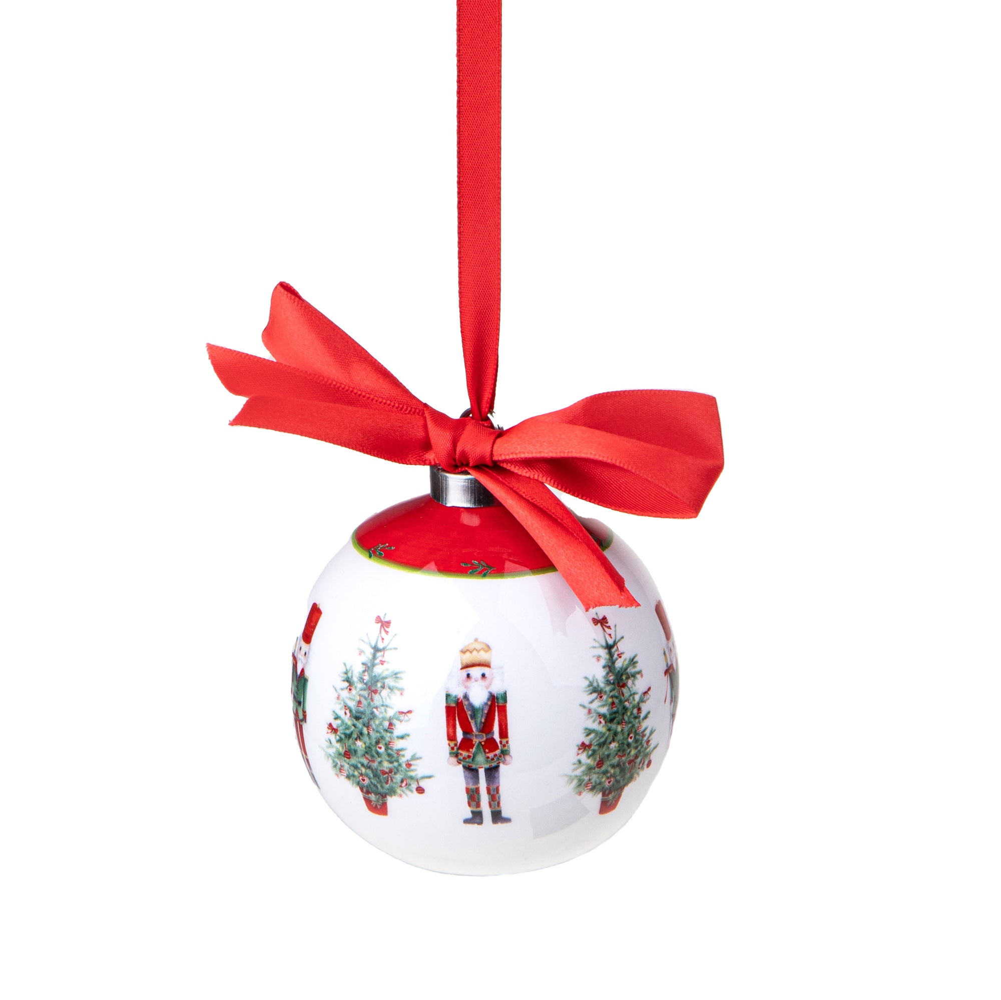 Set 4 Palline Decorative per Albero di Natale con Decori Natale 10 cm