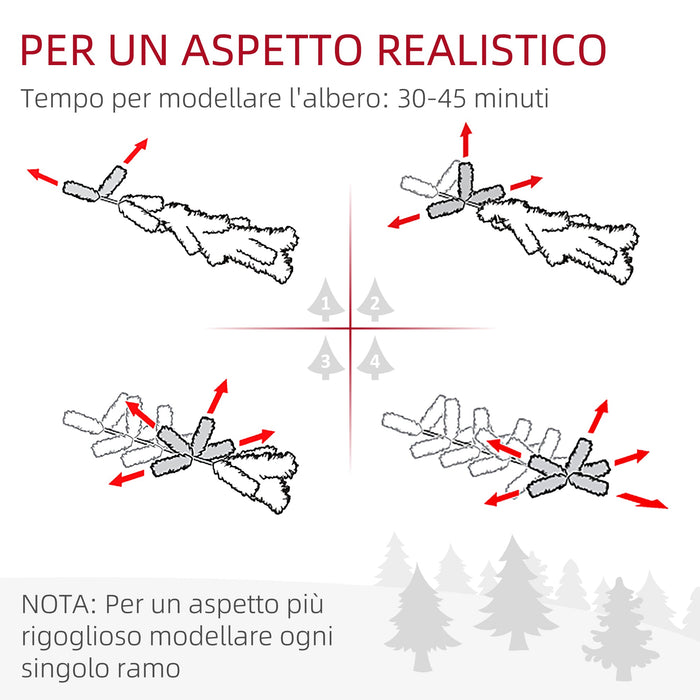 Albero di Natale Artificiale 210 cm 687 Rami Design Alto e Stretto Verde