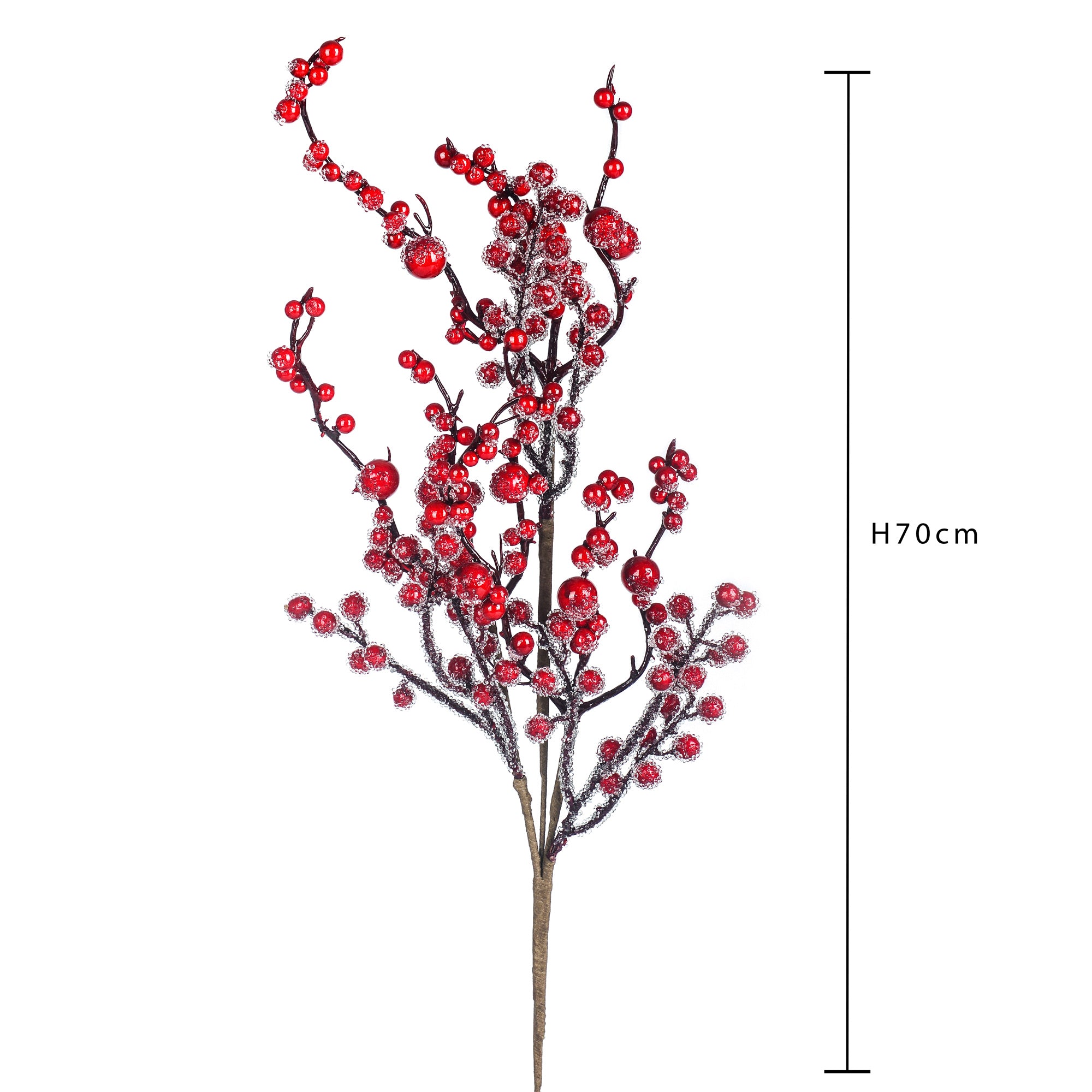 Set 4 Rami Ilex Ghiacciato 70 cm Rosso