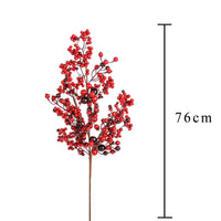 Set 6 Rami Tralcio Bacche e Ilex H76 cm Rosso