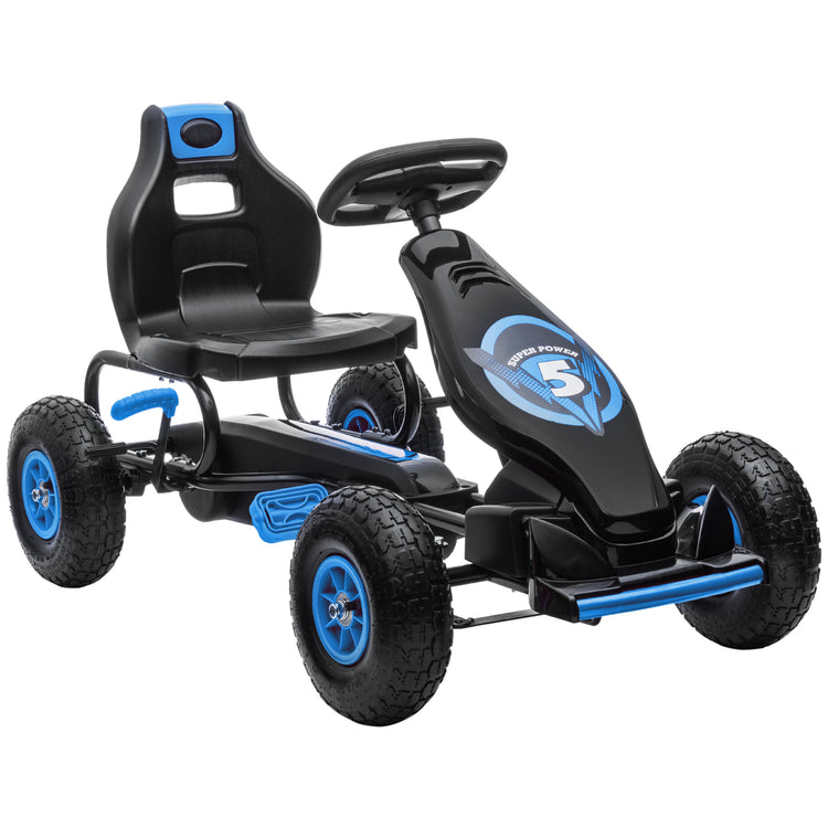 Go-Kart a Pedali per Bambini con Sedile Regolabile Blu