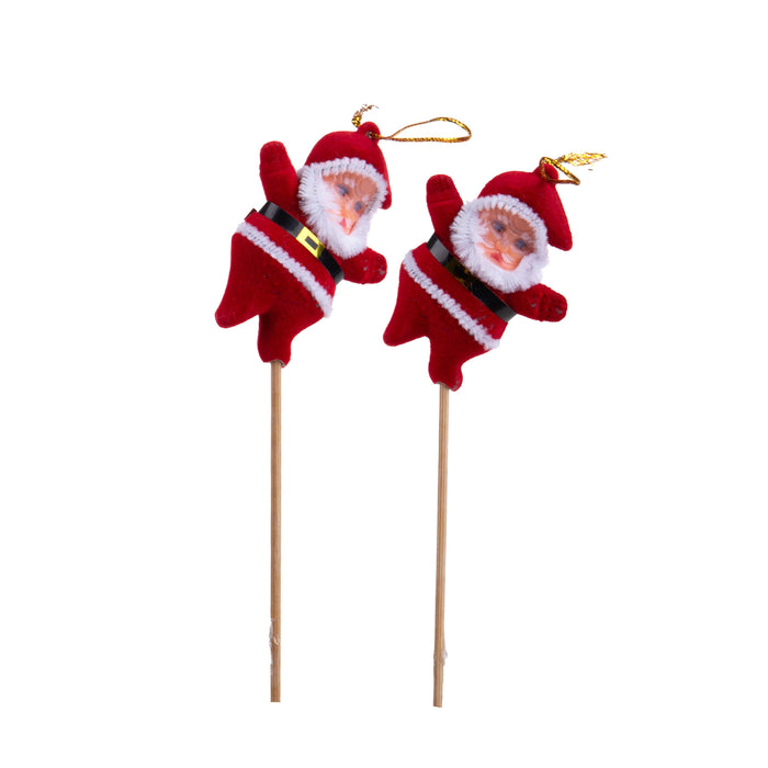 Set 48 Pick Babbo Natale H21 cm Rosso