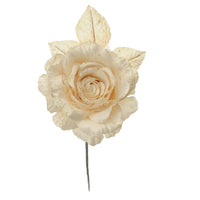 Set 12 Rose Pick con glitter Ø15 cm Champagne