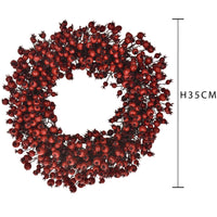 Corona di Natale con Bacche Rosse Ø35 cm Rosso