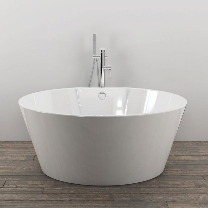 Vasca da bagno free standing 001 acrilico bianco lucido tonda cm Ã˜ 145 x h 58 cm