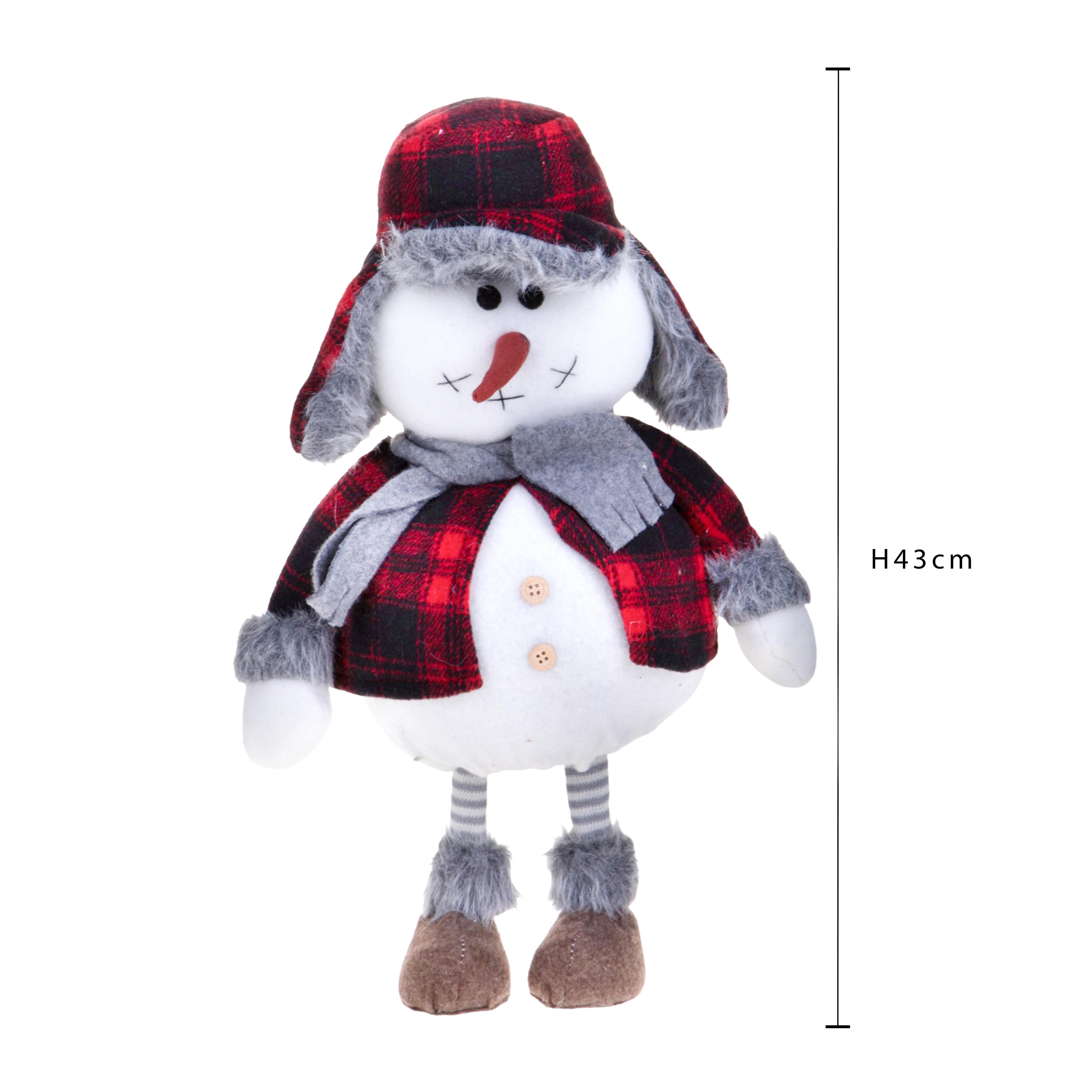 Snow Father Pupazzo H43 cm in Tessuto Rosso