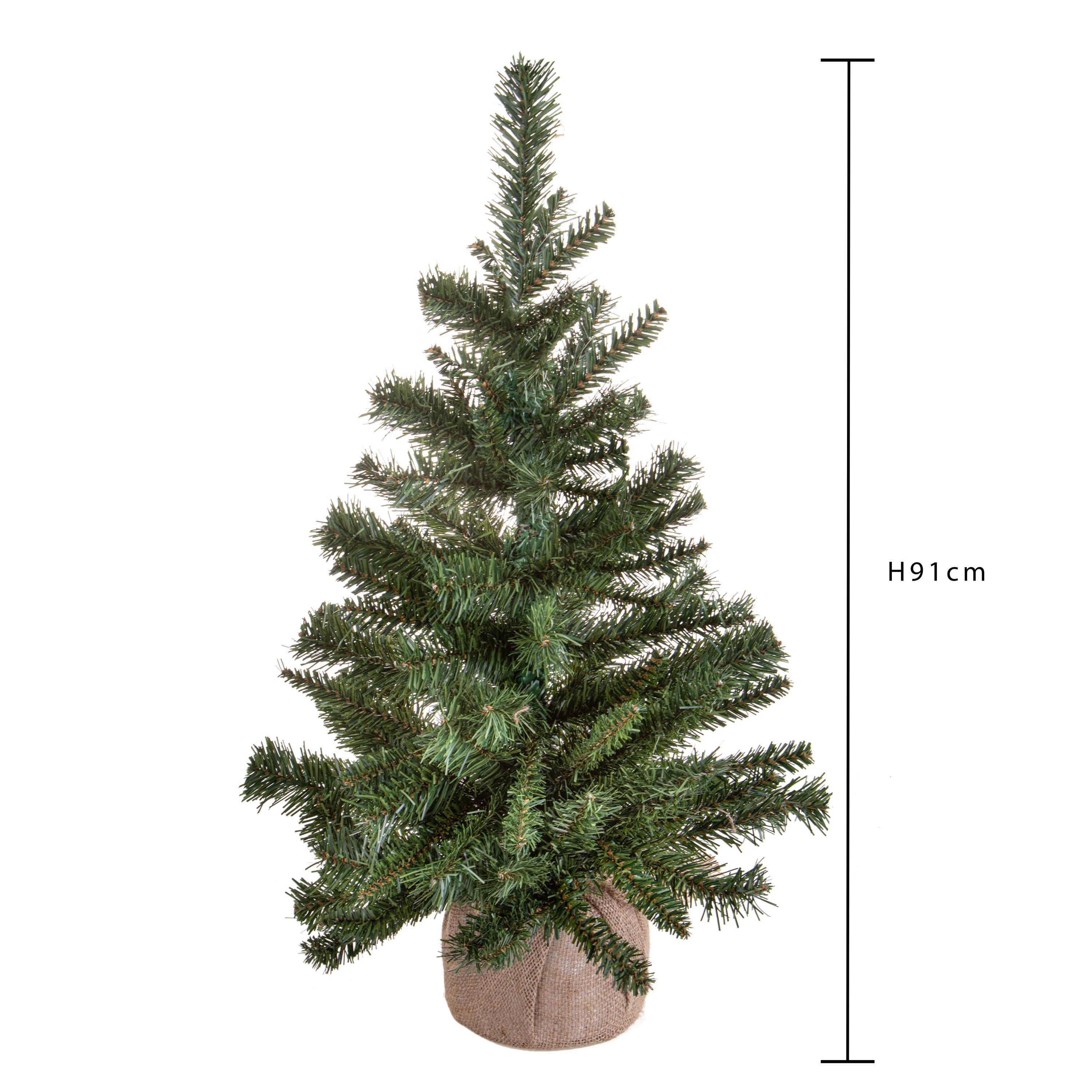 Mini Albero di Natale Artificiale Abete H91 cm con Sacco 154 Tips Verde