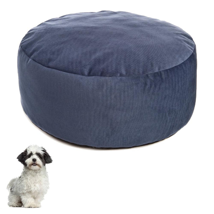 Pouf per cani sfoderabile velvet blu diametro 70 x h 20 cm fuss-dog made in italy