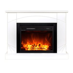 Camino Elettrico da Pavimento 85x110x27 cm Effetto Fiamma 1500W Madeira & Lorance