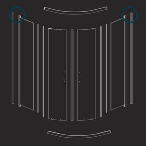 Box cabina doccia semicircolare circle due ante scorrevoli cristallo temprato *** misure 78-80x78-80xh195 trasparente...