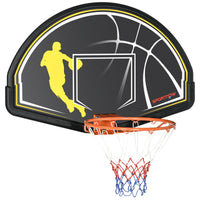 Canestro Basket per Bambini e Adulti 110x90x70 cm  in Acciaio e PE Nero e Giallo