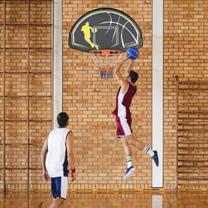 Canestro Basket per Bambini e Adulti 110x90x70 cm  in Acciaio e PE Nero e Giallo