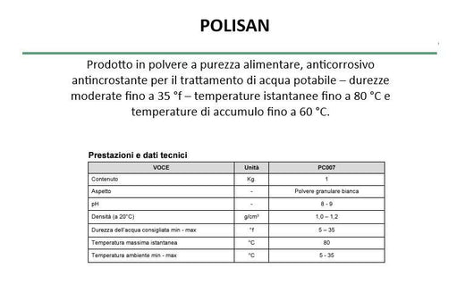 Polisan polifosfati in polvere per dosatore anticalcare - barattolo da 1 KG