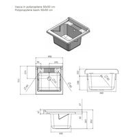 Negrari mobile lavatoio ad 1 anta in pvc garden con lavabo e kit scarico incluso *** misure 50x50 cm, confezione 1