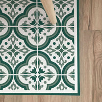 Tappeto in vinile Lisbona verde bosco 48x98 cm Decochic