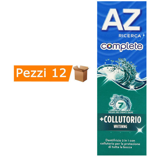 Multipack da 12 dentifrici az ricerca 2 in 1 con collutorio confezioni da 75 millilitri ciascuna