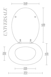 Sedile per WC modello UNIVERSALE - Misure 37x43,6 cm.