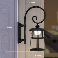 Lampada da Esterno con Pannello Solare 16,5x25,5x41 cm Impermeabile IP44 e Accensione Automatica Nero