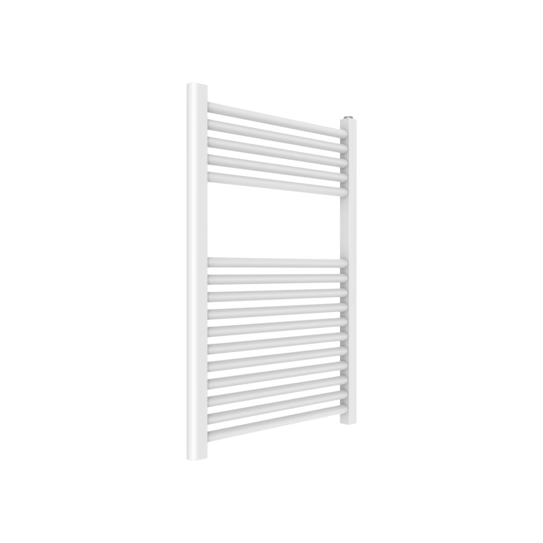 Termoarredo scaldasalviette tubolare tondo acciaio colore bianco opaco *** finitura- bianco opaco, misure h770xl600xi...