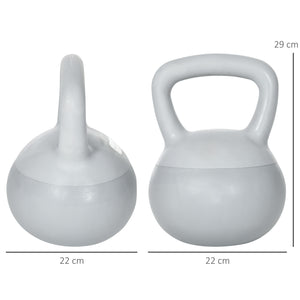 Kettlebell per Allenamento 12 Kg in PVC e Sabbia Metallica Grigio