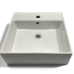 Lavabo da appoggio ceramica bianco lavandino lavello arredo 2 misure *** misure 46x46x16 cm, confezione 1