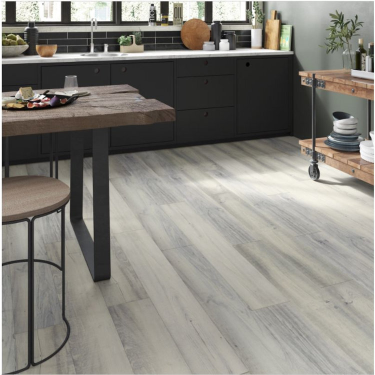 Pavimento in lvt ac5 rettangolare da incastro con spessore 5 mm da 121,92 x 22,83 cm quercia bianca (confezioni da 2,...