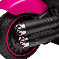 Moto Elettrica per Bambini 6V con Rotelle Rosa e Nero