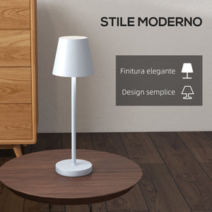 Lampada da Tavolo Portatile ⌀11,2x36,5 cm in Acrilico e Metallo Grigio