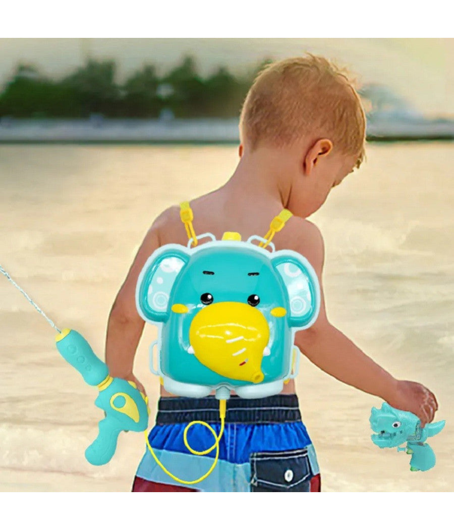 Zaino Con Pistola Ad Acqua Elefante Per Estate Piscina Spiaggia Giochi Bambini         