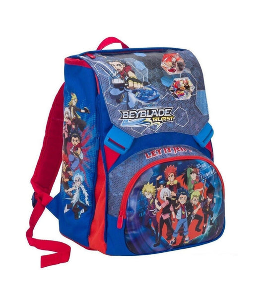 Zaino Estensibile Scuola Beyblade Burst Seven Estensibile Colore Rosso Blu         