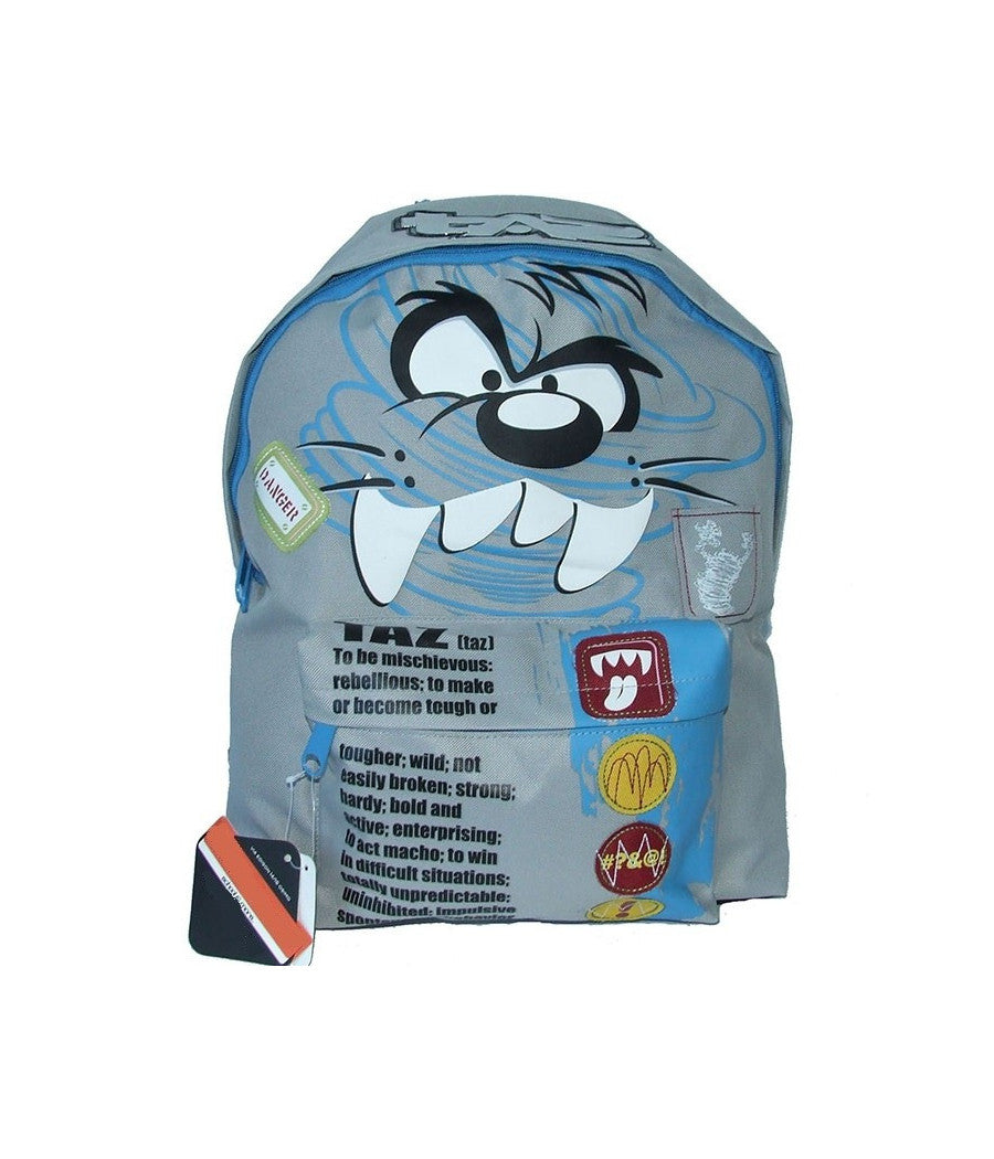 Zaino Scuola Americano In Tessuto Con Chiusura A Zip Looney Tunes Tazmania         