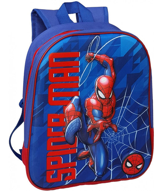 Zaino Scuola Asilo Elementare Zainetto 32 Cm Spiderman 3d Con Chiusura A Zip         