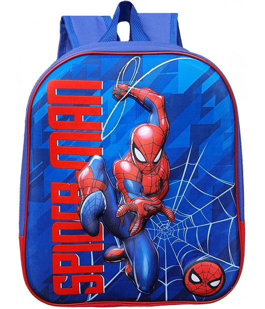 Zaino Scuola Asilo Elementare Zainetto 32 Cm Spiderman 3d Con Chiusura A Zip         