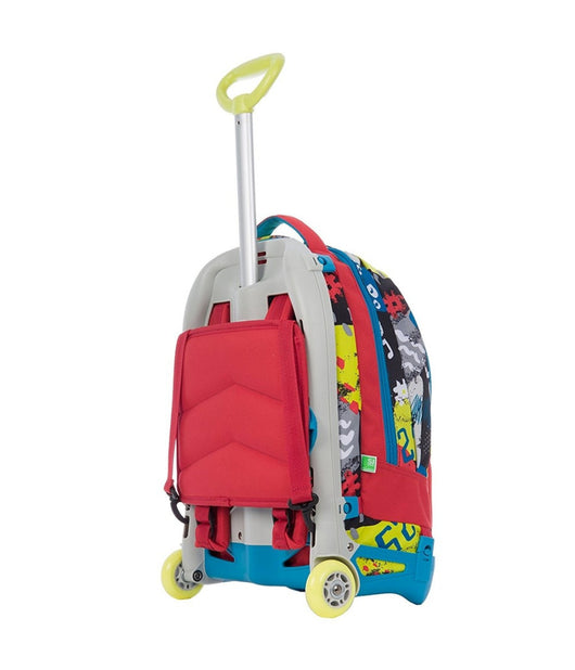 Zaino Scuola Ragazzi Trolley 3in1 Jack Sj Carrello Rimovibile Rosso         