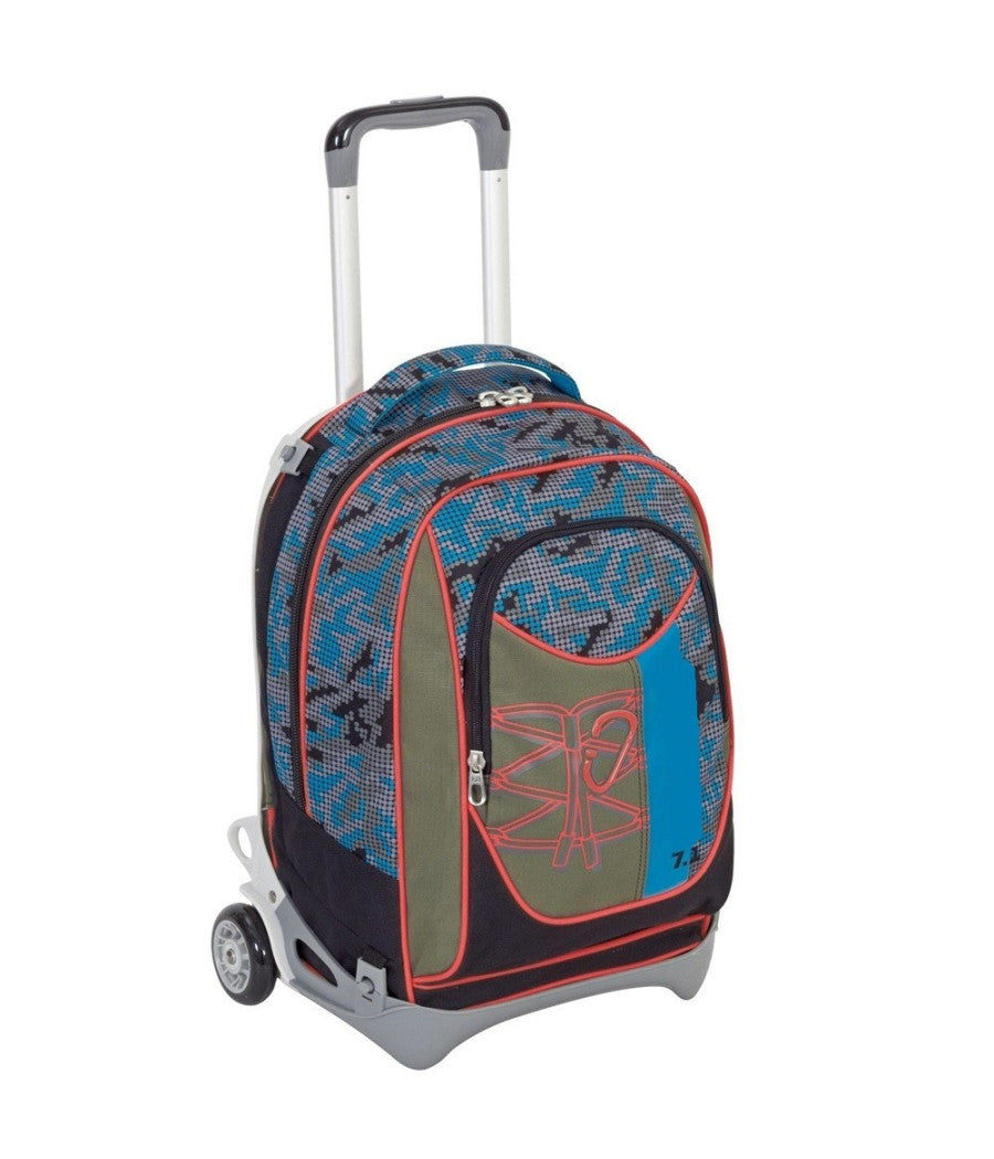 Zaino Scuola  Ragazzi Trolley 3in1 New Jack Bitmap Con Carrello Rimovibile         