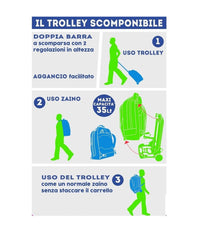 Zaino Scuola Ragazzi Trolley 3in1 New Jack Widget Con Carrello Rimovibile         