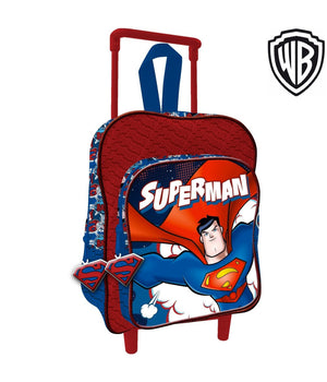 Zaino Trolley Superman Warner Bros Originale Asilo Scuola Bambini Viaggi 30 Cm         