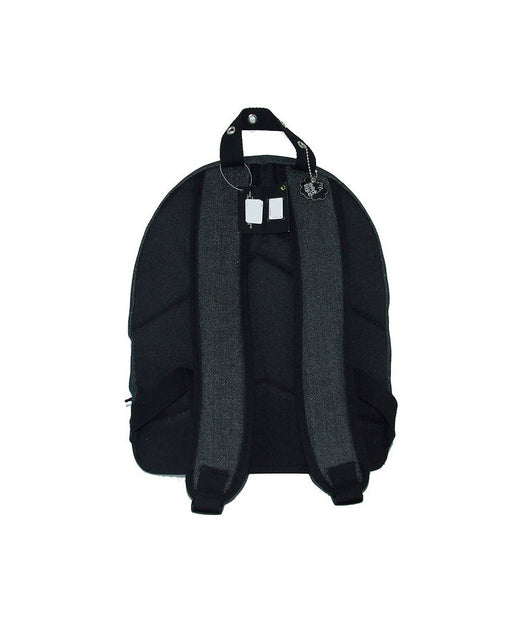 Zaino Zainetto Per Bambini Asilo Scuola Bad Alice Nero In Stoffa 30cm Con Zip         